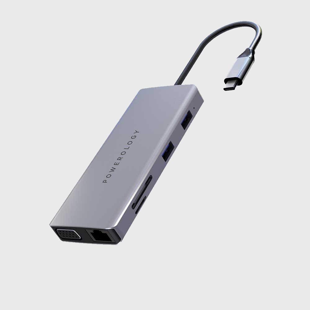 Powerology 11 in 1 USB-C Hub Ethernet & HDMI VGA With PD 60W