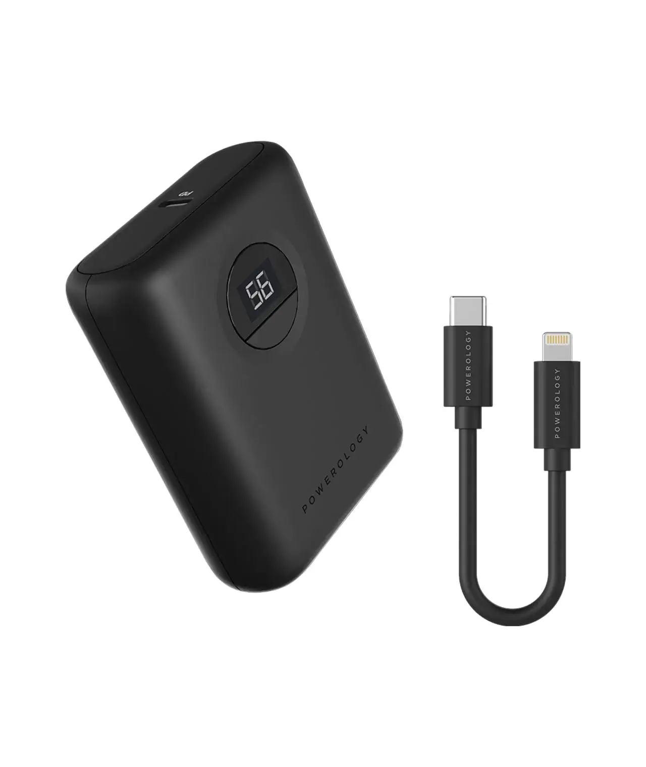 Powerology Ultra-Compact PD Power Bank 10000mAh with MFi USB-C to Lightning Cable 0.9m/3ft included