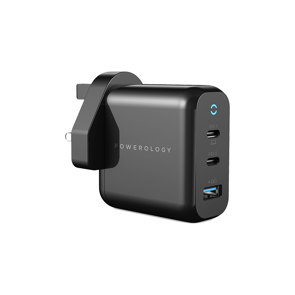 Powerology 3-Output 65W GaN Charger with Power Delivery